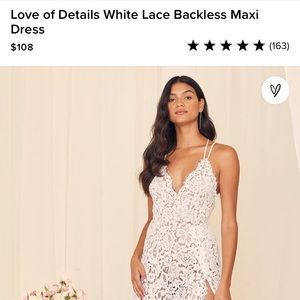 Love of Details White Lace Backless Maxi Dress